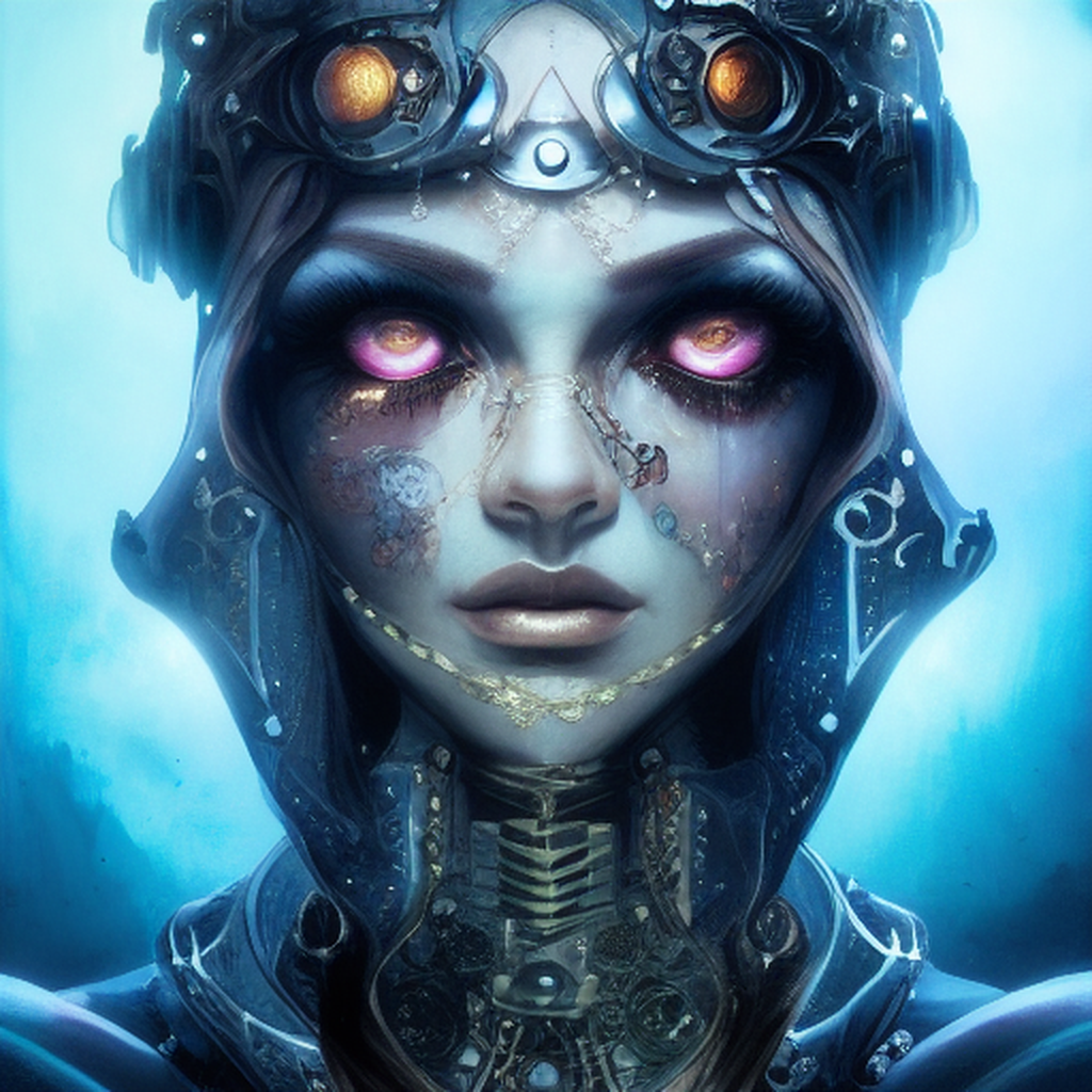 Portrait of Amara Divine, the Cyborg Fortune Teller